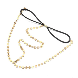Accessori per Capelli Gioielli Cinesi <span class=keywords><strong>Cerchietti</strong></span> con Charm a Moneta in <span class=keywords><strong>Acciaio</strong></span> Inossidabile Dorato per Donne e Ragazze - Product Image 1