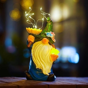 Outdoor Garden Gnomes Statue,Solar Garden Decor with LED Light Patio Yard Lawn <strong>Funny</strong> Decoration <strong>Housewarming</strong> Birthday <strong>Gifts</strong> - Product Image 2