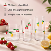 Verres à boire personnalisés minimalistes ultra-fins transparents décorés de fruits pour la maison, les restaurants et l'usage quotidien
