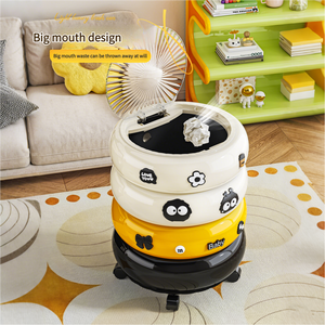 <span class=keywords><strong>Poubelle</strong></span> en plastique écologique de haute qualité au design moderne, à ouverture supérieure, ronde, avec roulettes, pour le <span class=keywords><strong>rangement</strong></span> à la maison et en <span class=keywords><strong>cuisine</strong></span> - Product Image 3