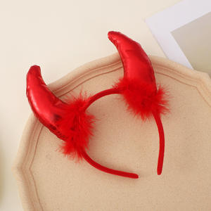 Diadema de Cuernos de Diablo para Cosplay de Halloween, Accesorio para el Cabello con Cuernos de Buey para Fiesta, Baile, Actuación, Plumas, Venta al por Mayor - Product Image 2