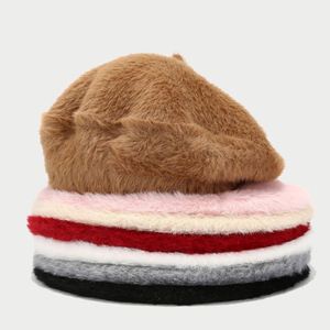Fashion Thickened Warm Mink Velvet Beret <b>Hat</b> Retro Simple Solid Color Furry Beret <b>Hat</b> <b>for</b> Women - Product Image 6