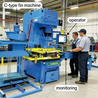 Ligne de presse à ailettes de précision à double pointe de type C, haute vitesse et peu encombrante, pour la production de condenseurs et de radiateurs