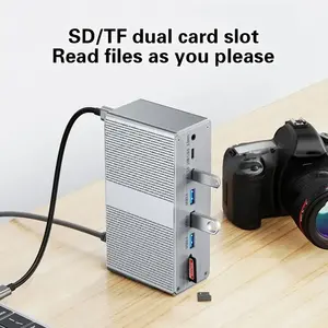 Adattatore Multiporta in Lega di Alluminio 13 Porte USB 3.0 5Gbps PD100W SD TF Audio 3.5mm RJ45 1000M per Espansione Laptop - Product Image 2