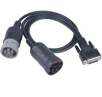 Cable DB15 Pin convertidor de 9 pines arnés de cableado de 6 pines Cable de diagnóstico de motor de camión Material de aislamiento de goma para electrónica