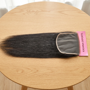 Extension de cheveux humains 5*5 Closure, 100% Remy, cuticules alignées, non traités, indiens, pour femmes noires, double trame machine, Deep Wave - Product Image 3