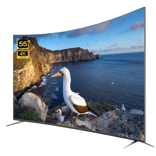 Promotional 55 Inch Curved Smart TV 4K UHD HDR Full Screen Television 65 Inch LED TV