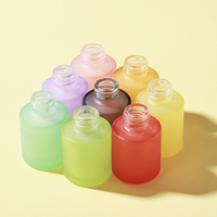 Flacons compte-gouttes en verre mat couleur macaron de 20 ml pour huiles essentielles, sérum de soin, forme cylindrique, bouchon à vis PP