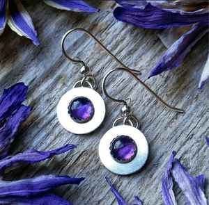 925 boucles d'oreilles en argent sterling massif avec améthyste pierre gemme réglage déclaration bijoux fins OEM en gros pour les mariages - Product Image 1