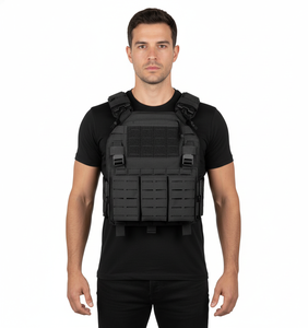 Gilet tactique noir en gros, porte-plaque en nylon personnalisé, chaleco táctico, équipement de défense personnelle, gilet tactique - Product Image 1