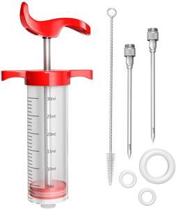 Siringa per iniettore di tacchino marinata in plastica personalizzata con etichetta privata con ago per carne a vite per griglia per barbecue - Product Image 3