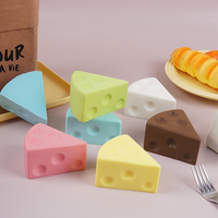 Balle anti-stress Zoey Squishy en forme de fromage, jouet sensoriel en caoutchouc souple, simulation alimentaire, pour adultes et enfants, soulagement du stress, cadeaux de fête, usage quotidien