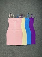 Robe moulante sexy à col carré et dos nu pour femme, sans manches, mini-robe de soirée cocktail en Spandex/Polyester