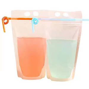 Bolsas de Bebidas Transparentes Personalizadas con Cierre, Bolsa Reutilizable para Bebidas con Pajita, Bolsa de Plástico para Jugos <span class=keywords><strong>Capri</strong></span> <span class=keywords><strong>Sun</strong></span> - Product Image 3