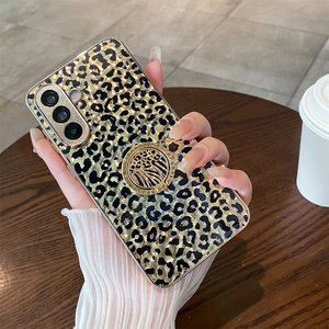 Funda Protectora de Lujo para Teléfono Móvil con Estampado de Leopardo y Baño de Oro, para Samsung Galaxy A57 A56 A55 A54, con Anillo de Agarre y Soporte - Product Image 2