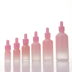 Flacone Contagocce in Vetro di Alta Qualità per Oli Essenziali e Cosmetici, 5ml 10ml 15ml 30ml 50ml 100ml, Sfumato <span class=keywords><strong>Rosa</strong></span> con Tappi <span class=keywords><strong>Rosa</strong></span> - Product Image 1