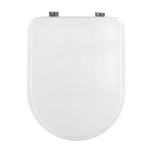 Siège de toilette carré CLODIA DOLOMITE en MDF blanc - Product Image 1