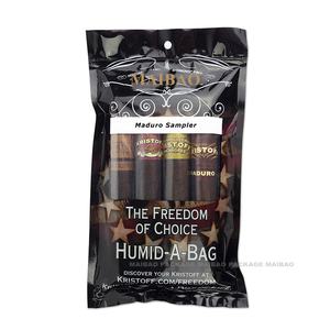 Pochette en plastique pour tabac en mylar à fermeture éclair enveloppes de feuilles emballage de cigares hydratant sac scellé avec couche d'hygromètre - Product Image 1