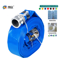 Tuyau plat flexible en PVC de 2, 3 pouces, 4 bars, 58 PSI, 50m, 100m, durable et qualifié, fourni directement par l'usine
