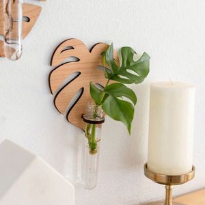 Supplier <b>Rustic</b> Leaf-shaped <b>Wooden</b> Hollow Green Plant <b>Shelf</b> Storage Polished Simple Style Pendant Craft for Home Wall Decoration - Product Image 2