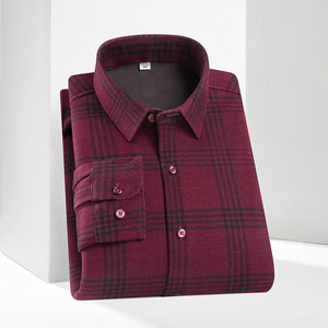 Camicia Autunnale da <span class=keywords><strong>Uomo</strong></span> Slim Fit Leggera Business Casual Senza Stiratura a Quadri Tendenza Moda Manica Lunga con Bottoni - Product Image 5