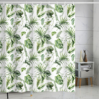 Rideau de douche motif oiseaux et feuilles, style ferme, pour salle de bain, décoration moderne et champêtre, lavable en machine, 72"*72"