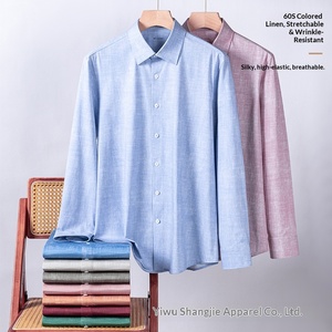 <span class=keywords><strong>Chemise</strong></span> Homme Personnalisable en Coton à Manches Longues Motif Cheval Printanier, <span class=keywords><strong>Chemise</strong></span> Décontractée en <span class=keywords><strong>Lin</strong></span> Couleur Années 60 Sans <span class=keywords><strong>Repassage</strong></span> pour Homme – Vente en Gros - Product Image 4