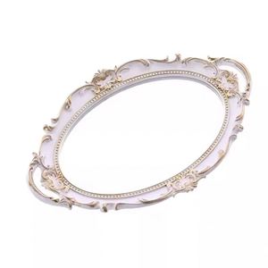 High Quality Wedding Home Decor Round Gold <b>Mirror</b> <b>Vanity</b> Tray Serving Tray for Room Decor Oval Antique Serving <b>Makeup</b> Organizer - Product Image 1