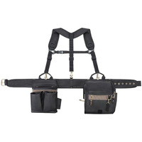 Système de sac à dos anti-pression, ceinture porte-outils combinée confortable pour électricien, en toile personnalisée 1608, 28 poches, noir