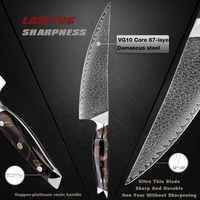Couteau Santoku tranchant rasoir japon damas couteau de Chef en acier inoxydable mode couteau occidental manche ergonomique en résine de cuivre platine