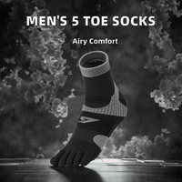 Chaussettes Injinji d'hiver respirantes en nylon pour hommes et femmes, à cinq doigts, noires, décontractées, longues, pour le sport, vente en gros sur mesure