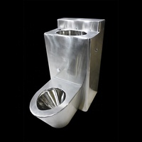 Lavabo de toilette monobloc en acier inoxydable anti-vandalisme pour toilettes publiques
