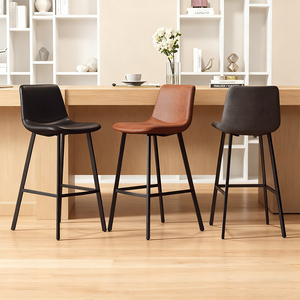Tabourets de bar modernes à hauteur de comptoir Sièges rembourrés élégants Pieds en métal noir <span class=keywords><strong>pour</strong></span> la maison Bar Hôtel Dîner <span class=keywords><strong>Petit</strong></span>-déjeuner - Product Image 1