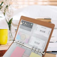Pochettes de classement A5 à 6 trous, mini enveloppes en PVC avec fermeture éclair pour carnets à 6 anneaux, sacs à feuilles mobiles