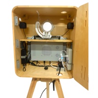 Mesin Foto Booth Vintage Kecil dengan Desain Baru Strip Kayu yang Kompatibel dengan Kamera