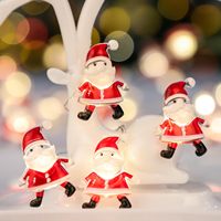 Guirlande lumineuse LED de Noël à piles, motif flocon de neige, blanc chaud, avec pendentifs en plastique, pour boîte cadeau du Père Noël