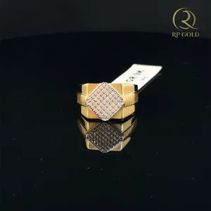 Elegant Stylish Design For <b>Men</b> And Women Modern Luxury Jewelry Premium Gold <b>Ring</b> With Diamond Studded Band Gift Item - Product Image 3