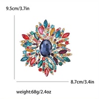 Broche Fleur de Luxe Grande Taille en Strass pour Femme, Bijou Élégant en Cristal, Accessoire de Corsage Exagéré, Épingles de Soirée