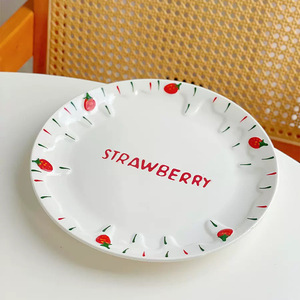 Customizable <b>ceramic</b> <b>plates</b> and dishes for home use, featuring a high-quality embossed strawberry design, heat-resistant - Product Image 3