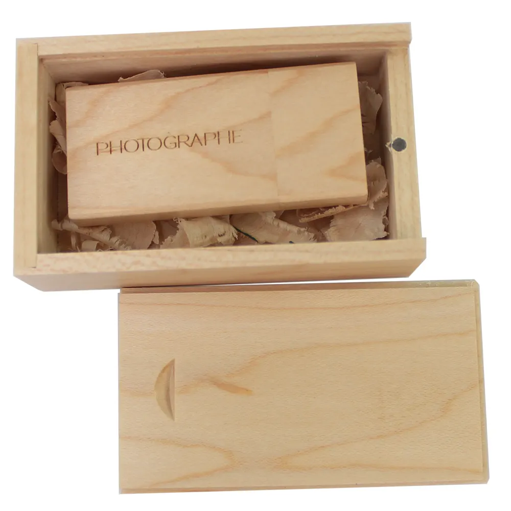 Clé 32 Go 128 Go boîte d'emballage de clé USB en vrac pas cher en gros 8 Go 16 Go 64 Go 256 Go lecteur flash logo en bois lecteurs flash USB personnalisés