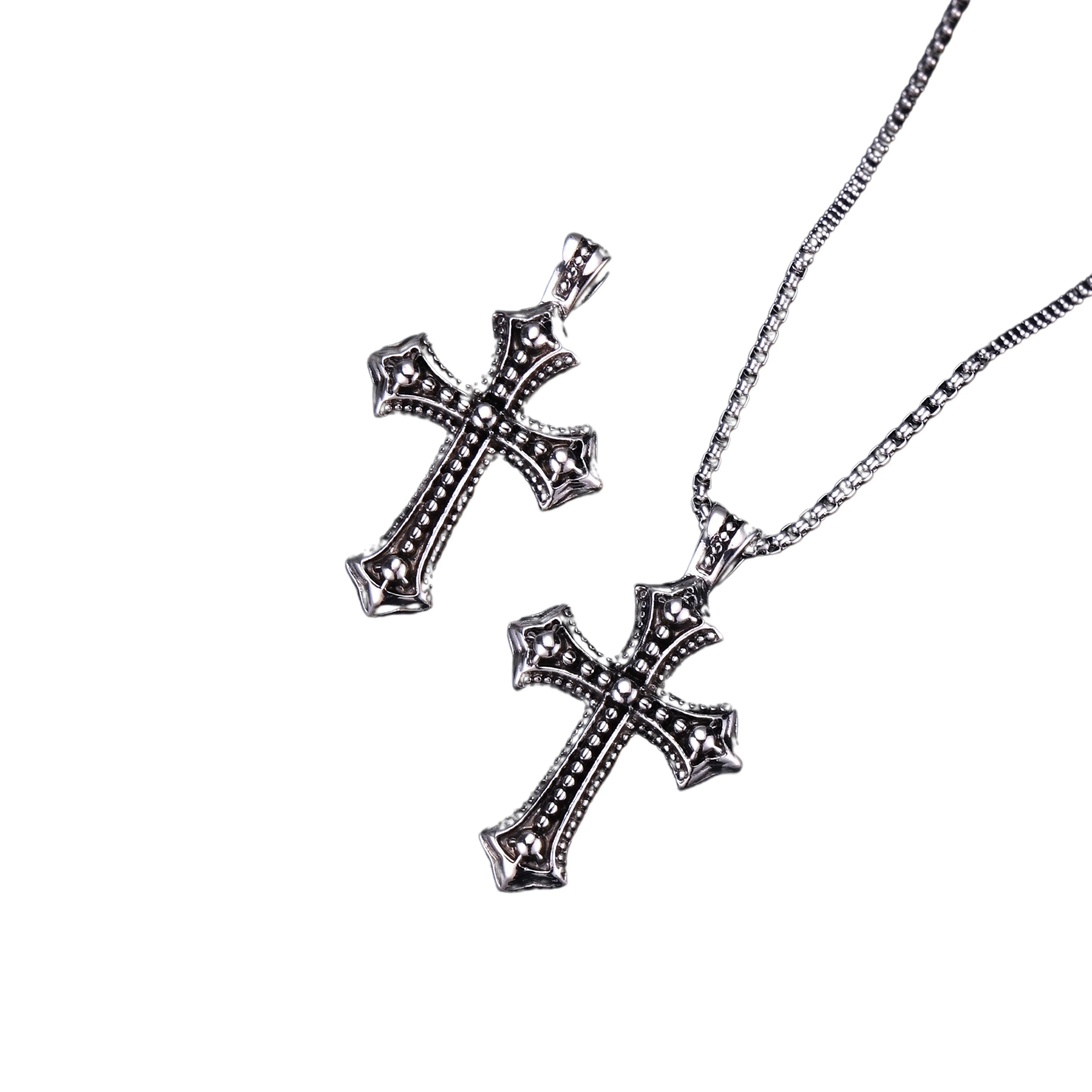 cross jesus necklace pendant Vintage Gothic gifts antique Hip Hop crucifix christ punk religion