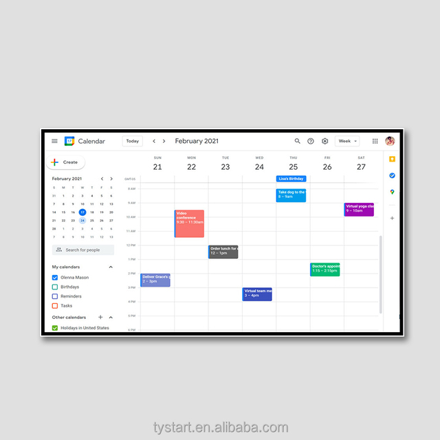 Smart Touchscreen Wall Mount Digital Display Google Calendar Customizable Sizes for Shopping Mall Wayfinding Home/Office Use