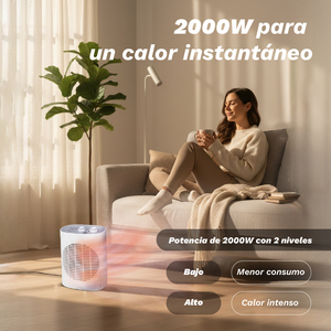 Calentador Eléctrico Grunkel 2000W con Termostato y Ventilador, Diseño Compacto para Uso Doméstico - Product Image 3