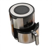 Friteuse à air électrique intelligente moderne en acier inoxydable de 5 L haute puissance avec écran LCD, commande numérique et surface antiadhésive pour usage domestique A+