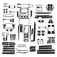Accessoires intérieurs de voiture de luxe en fibre de carbone souple noire, kits d'autocollants décoratifs pour Tacoma 2016-2020