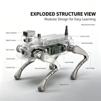 Kit Robotique Éducatif : Chien Robot Quadrupède Bionique à Structure Modulaire Démontable, Caméra de Vision 3D IA, Moteur PLC, Boîte de Vitesses et Pompe