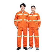 Ensemble uniforme de travail réfléchissant haute visibilité en coton, vente en gros ODM, unisexe, printemps-automne, pour les travailleurs municipaux, la construction et l'entretien routier