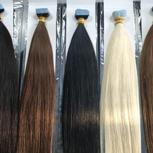 Extensiones de Cabello Humano con Cinta Adhesiva de 10-30 Pulgadas, Trama de PU Sin Costuras, Extensiones de Cabello Humano Real Liso con Cinta Adhesiva - Product Image 1
