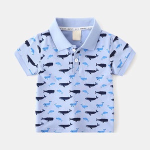 Nouveau style 2026 – T-shirt à manches courtes personnalisable pour enfants, polo imprimé intégral pour garçons, haut d'été à revers pour bébé, motif dessin animé tendance - Product Image 2