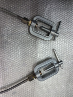 Ensemble de tuyau de charge d'acétylène à pince en C avec raccords en acier au carbone et en laiton, surface peinte, longueur personnalisable